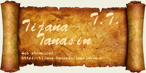 Tijana Tanasin vizit kartica